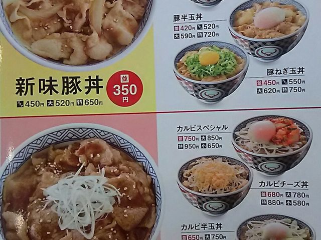 メニュー表_吉野家151号線豊川店