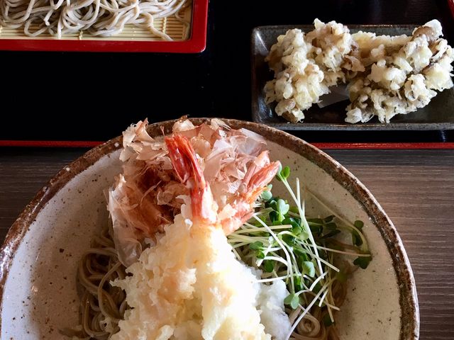 海老天おろしそば&きのこせいろそば_そば処 虚空蔵