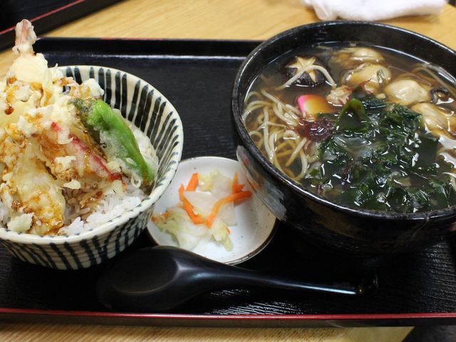カキそば天丼セット_レストラン四季の恵 イトーヨーカドー旭川店