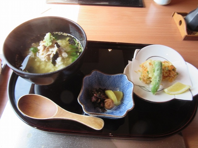 鯛茶漬けと揚げ物_つつじの茶屋