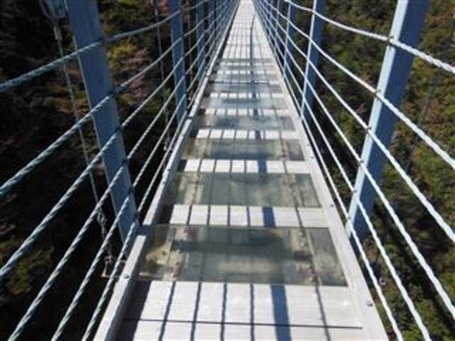 「白龍王橋:中央部のみアクリル板」_白龍妃橋・王橋(白水の滝)