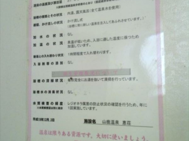 温泉の使用状況_山鹿温泉恵荘