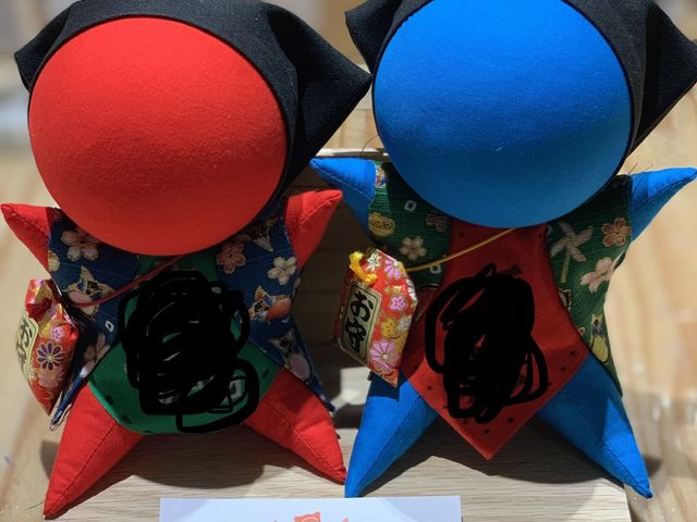 完成後です。敷いてる板は写真を撮る時に貸してくれます。_さるぼぼ工房
