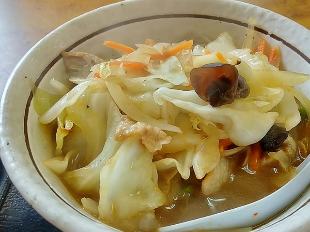 キャベツニンジンモヤシたっぷり野菜のお蕎麦_山田うどん 木曽根店
