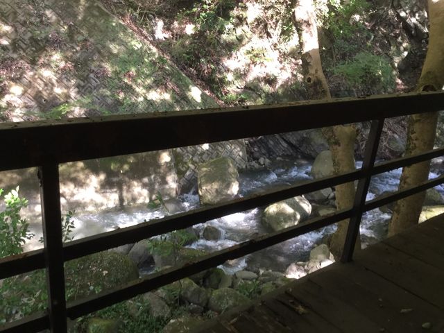 下に川が流れてます_犬鳴山いこいの家