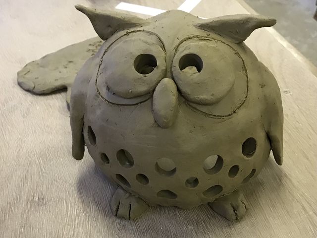 ふくろうのランプシェード_大津晃窯
