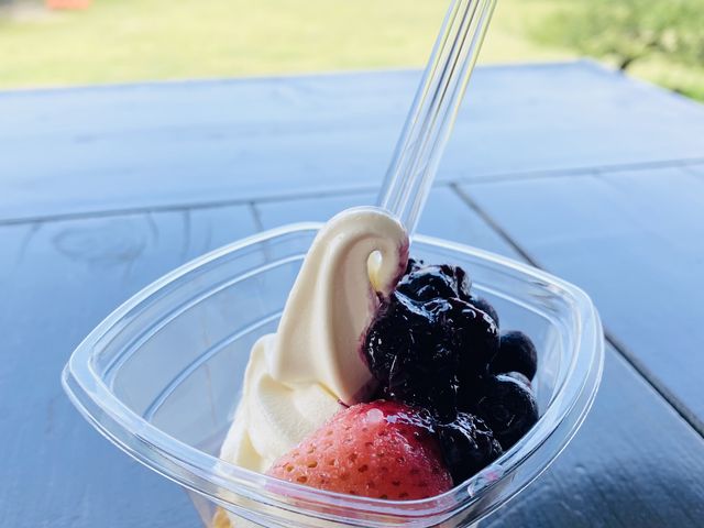 サービスでいただいたソフトクリーム。おいしい!_希望の丘農園