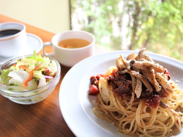 十津川しめじのボロネーゼパスタ_まほろば珈琲 ささゆり台店