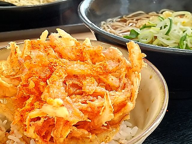 かき揚げ丼と蕎麦_ゆで太郎外神田店