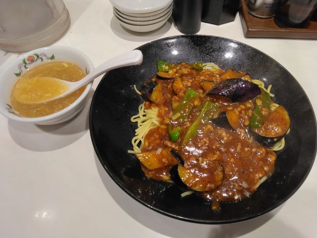 2022年9月限定の「茄子の炸醤(ジャージャン)麺」です。_餃子の王将 御徒町駅南口店