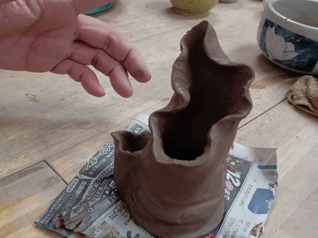 2つ目の陶芸体験で一輪挿しを作りました。_手づくり工房 一の蔵