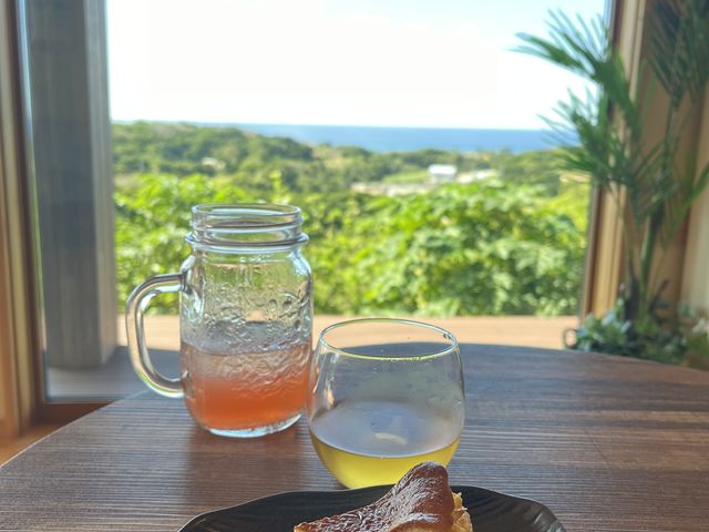 カフェでのチーズケーキ_オーシャンラウンジ