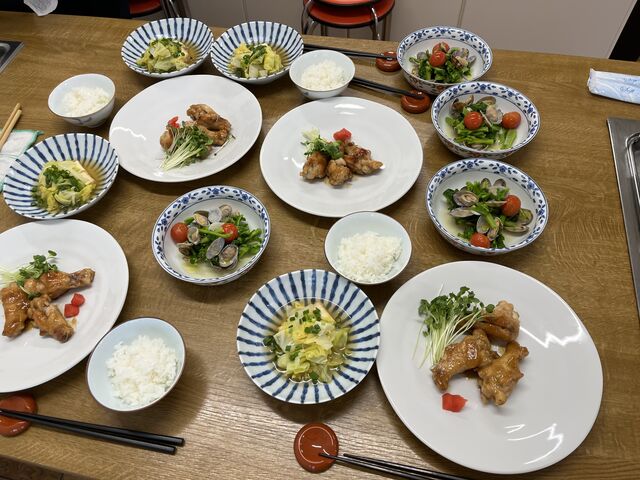 1テーブル4人でした。_松坂学園クッキングスクール