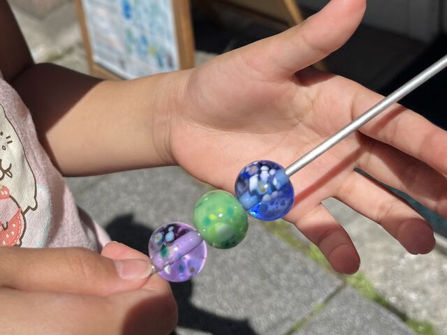 完成したとんぼ玉_きなりがらす浅草橋店