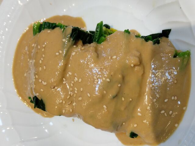麻醤菠菜/ホウレン草の白胡麻ソース_本格四川料理 麻辣大学 上野本店