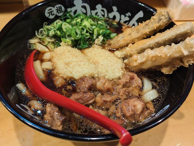 肉肉ごぼう天うどん_新時代 佐賀駅北口店