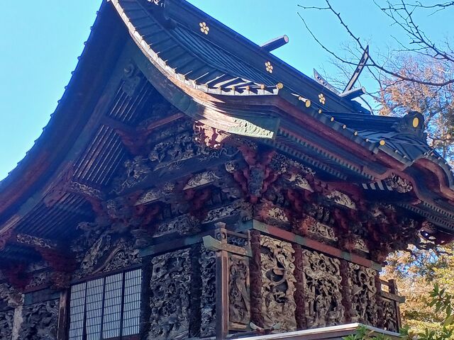 本殿の見事な装飾_桐生天満宮