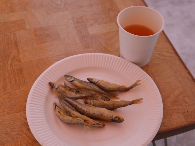 釣ったわかさぎをオニオンスープと共に
このオニオンは北見自慢のすーぱーたまねぎ!
相性抜群です_オホーツク自然堂