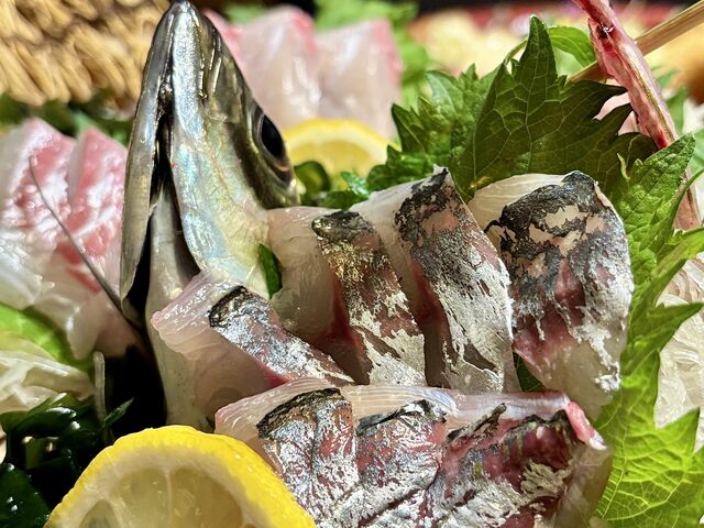 アジのお刺身_居酒屋 夢向船