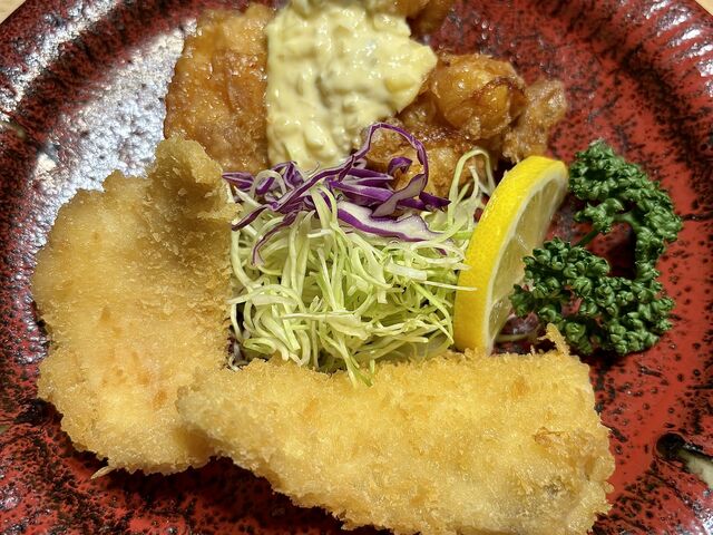 チキン南蛮とヒラメフライ御膳_居酒屋 夢向船