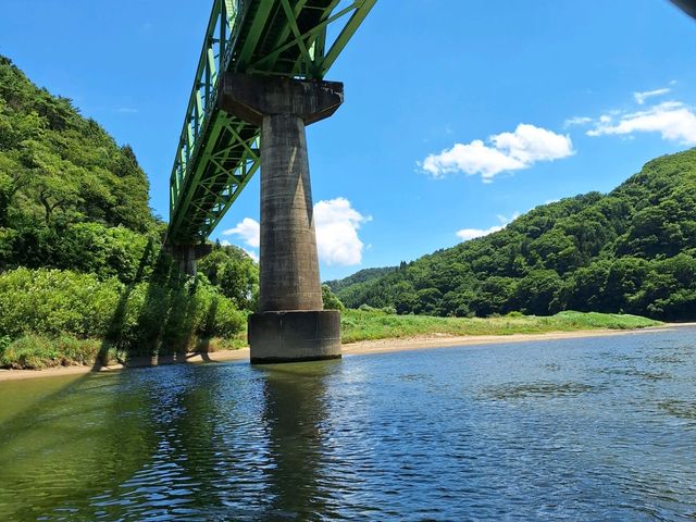 鉄橋を下から_阿武隈ライン舟下り