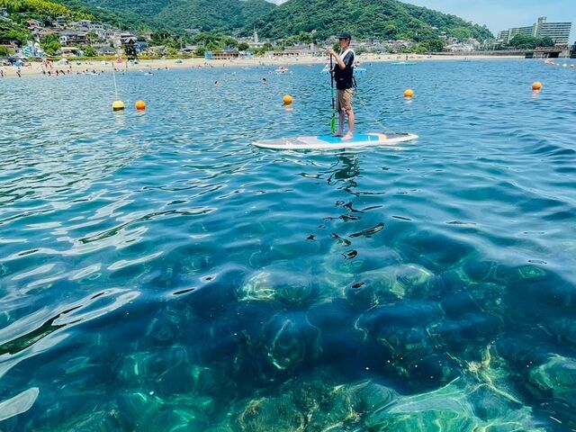 とっても綺麗な海で スタッフの方が 素敵な写真撮ってくれました!!_南熱海長浜ビーチ 海の家
