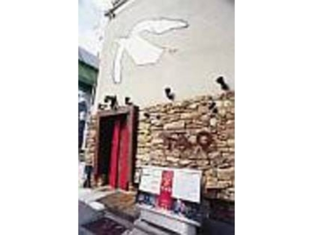 壁面に大きく描かれた鳥の下が店の入口_チャイニーズレストランTAOシアター