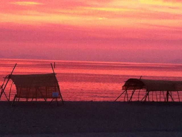 有明浜に沈む夕陽 絶景