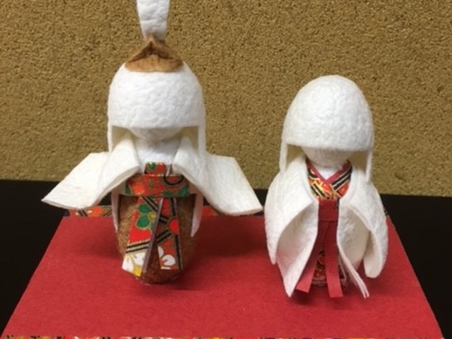 繭人形作品ひな人形¥2800_<民芸茶房>やまが門前美術館