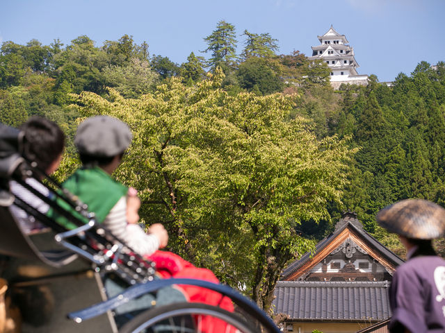 郡上八幡城を望む_郡上八幡観光人力車 進風舎