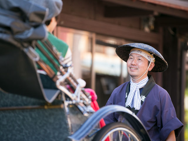 俥夫は私(田口)です_郡上八幡観光人力車 進風舎