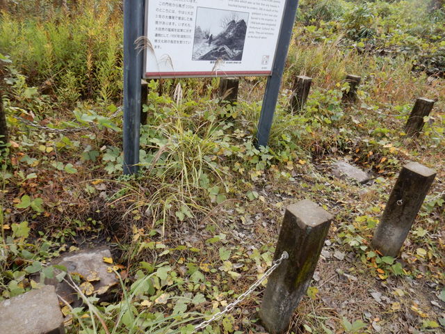 桜島 埋没門柱