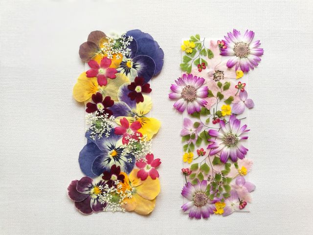 【体験】ペン作りの制作過程です。デザイン面は3.8cm×9.5cm。デザイン面が小さいから手軽にサクッと作れちゃいます♪_押し花教室 roseblanche ロゼブランシュ