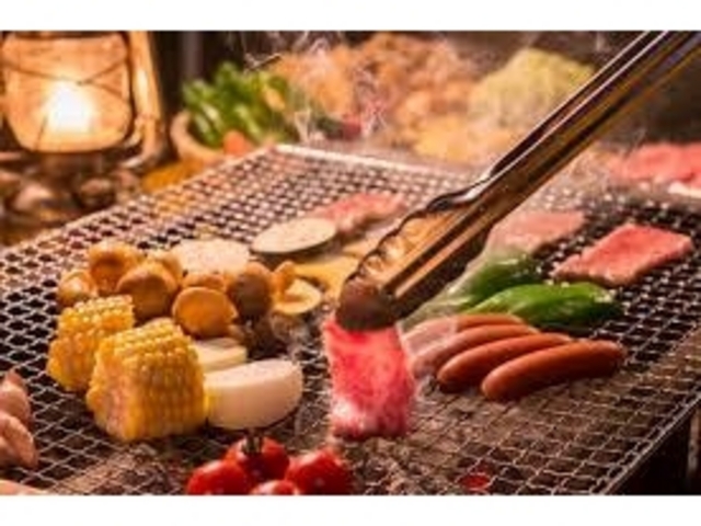 直火でジューシーな食感をお楽しみください_バーベキューガーデンルピナス河口湖
