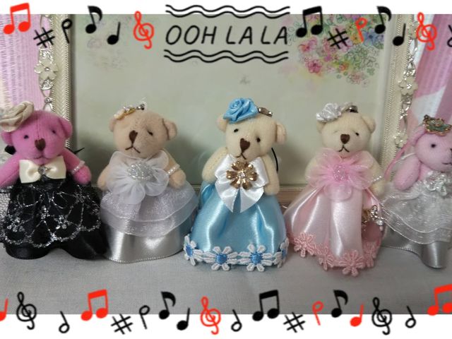 くまちゃんストラップ_縫わないハンドメイド工房 あとむ