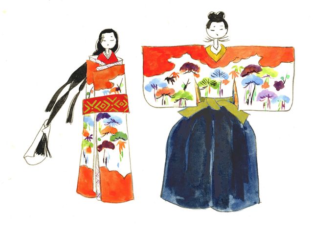 季節の物 おひな様色紙_アート陽風 絵本と水彩画教室 茂原
