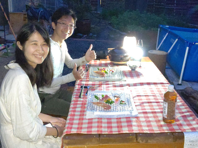 夕食はコースメニュー、天気が良ければ夕食と朝食はお庭で楽しめます♪_Lien遠野