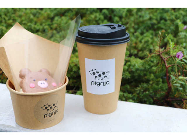 pigちゃんマカロンやpigちゃんドーナツを提供しております_pignic farm&cafe
