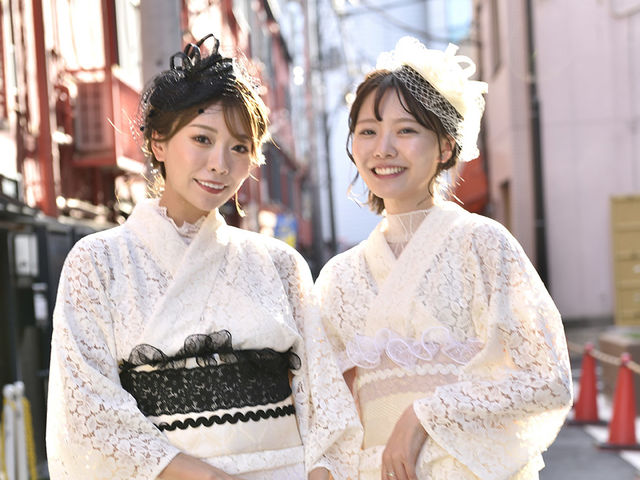 人気のレース着物_浅草着物レンタル結衣
