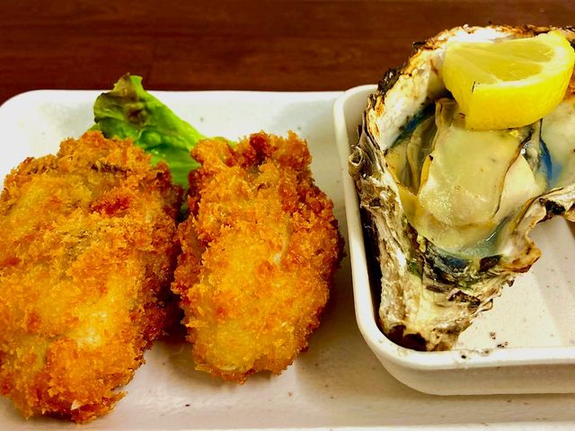 【宮島】牡蠣フライと焼き牡蠣のセット_宝塚タクシーグループ