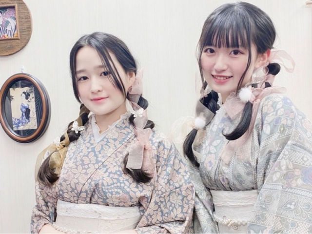 かわいい大正ロマン着物コーデ_桜花和服 sakura wafuku 浅草着物レンタル