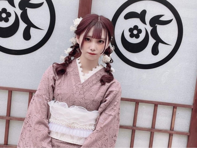 レース着物は優しい色_桜花和服 sakura wafuku 浅草着物レンタル