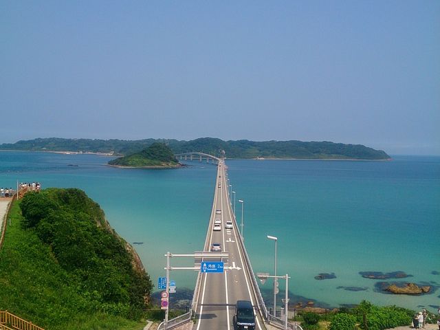 2014/7/21 10:15
快晴の下、青い海とまっすぐの角島大橋がとってもきれい!_角島大橋