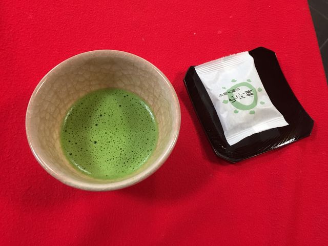 お抹茶と和菓子は美味しかったです。_新選組壬生屯所遺跡 八木邸
