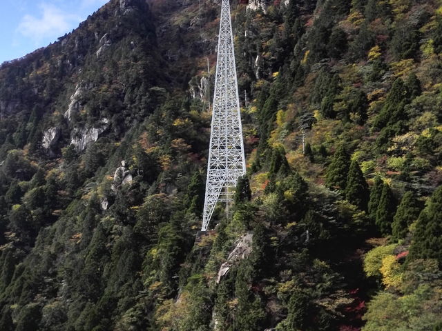 ゴンドラの中から撮影。有名な鉄塔_御在所岳(三重県菰野町)
