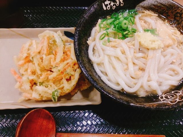 卵生姜あんかけと サックサクのかき揚げ_はなまるうどん 京都新堀川店