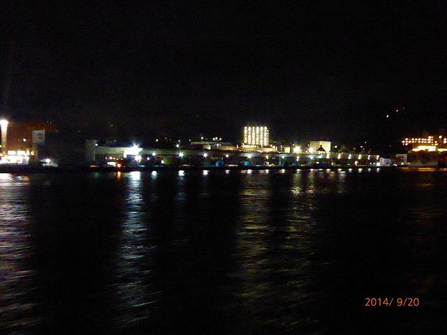 夜の気仙沼観光船桟橋(エースポート)大島汽船_気仙沼ベイクルーズ