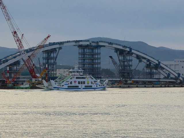 建造中の気仙沼大島大橋(愛称:鶴亀大橋)H29.3月26日架橋予定_気仙沼ベイクルーズ