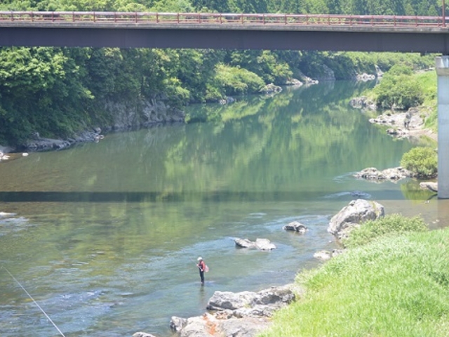 車中からの風景。釣り人が沢山でした!_長良川鉄道株式会社