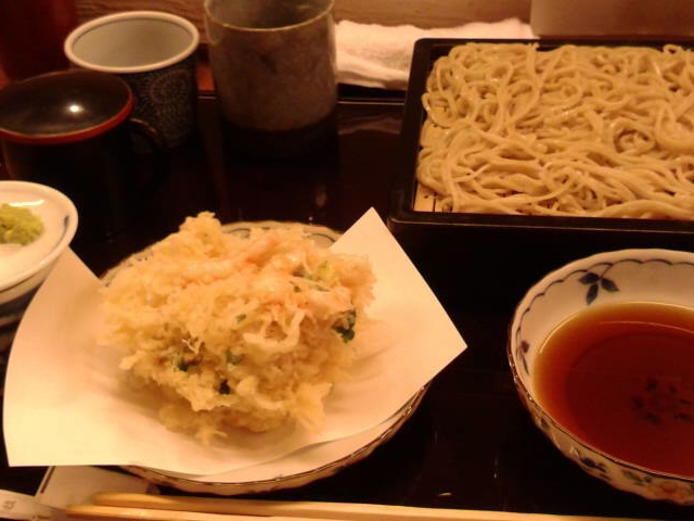 甘エビかき揚げ蕎麦_手打ちそば 長月